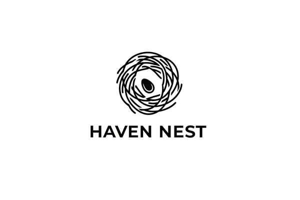 Haven Nest Logo - Minimalist B&W
